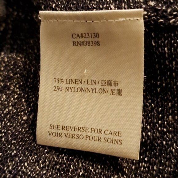 Judith & Charles Blue White Linen Blend Cardigan Sweater M - Picture 6 of 7